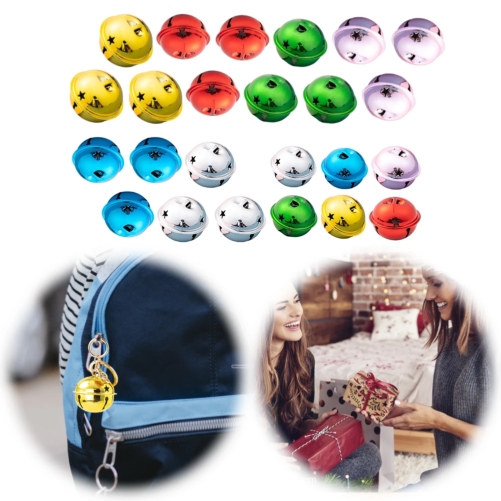 أجراس عيد الميلاد ذات الخمس مدببة ، مشغولات معدنية صغيرة لديكور الأشجار ، 40 * #2