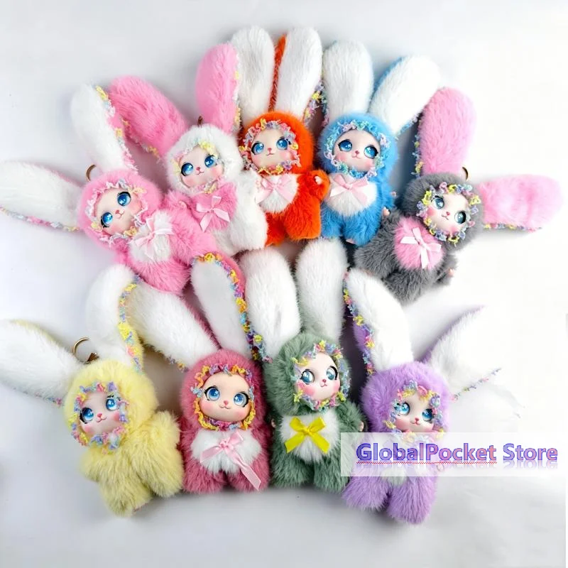[TG823]Sweet Fairy Style Lace Rabbit Plush Vinyl Doll Keychain For Backpack Pendant Hanging Ornament Birthday Gift