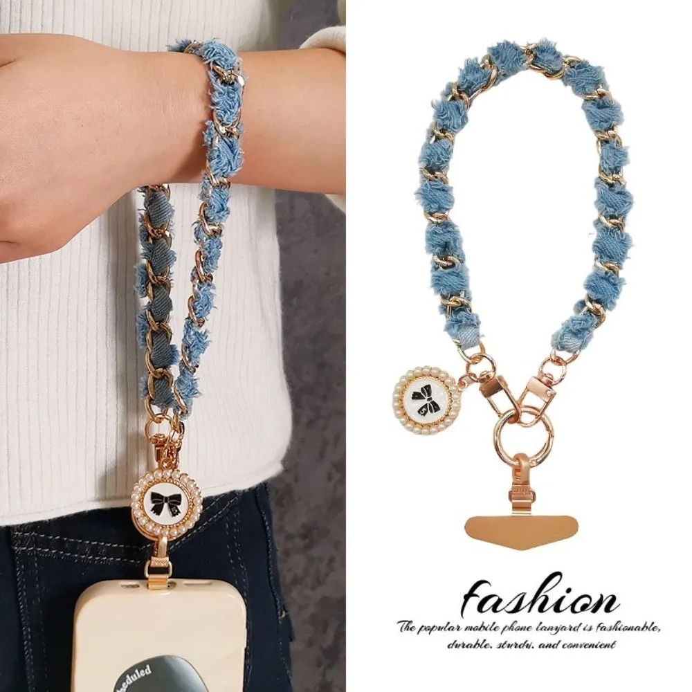 Pendant Mobile Phone Strap Metal Chain Pearl Cell Phone Chain Handheld Anti Loss Mobile Phone Lanyard Women/Lady/Girl