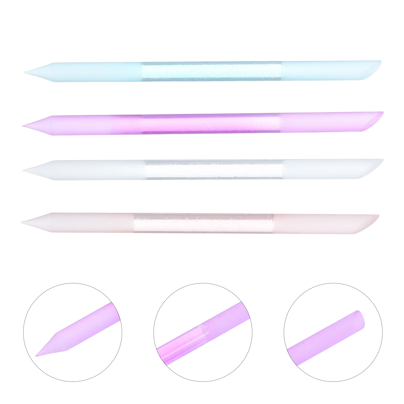 

4pcs Cuticle Pusher Set Double Sided Nano Glass File Precision Manicure Tool For Cuticle Removal Nail Shaping - Durable Nail