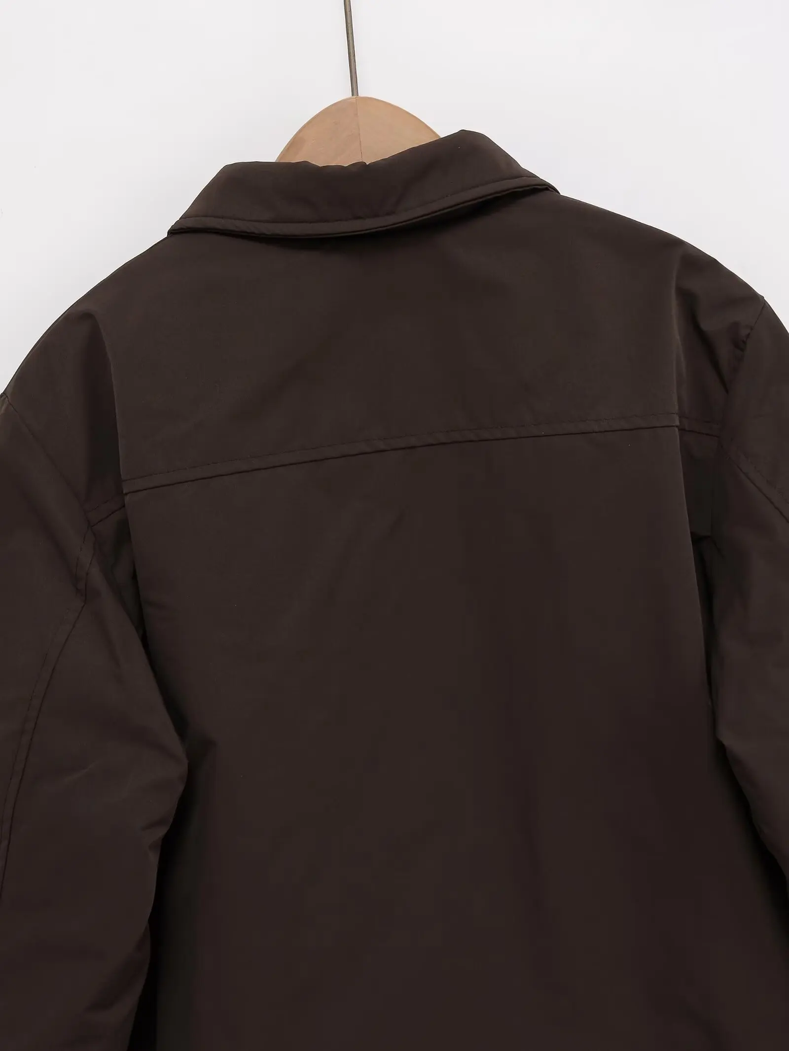 Jaket Wanita Musim Gugur 2025 Model Baru Warna Solid Berbahan Katun Berisi Dakron Gaya Retro Kancing Chic Kasual Jaket Luar Wanita