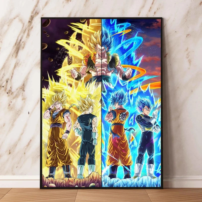 Print On Canvas Seven Dragon Ball Sun Wukong Poster Home Kid Action Figures Wall Art Birthday Gifts Picture Living Room