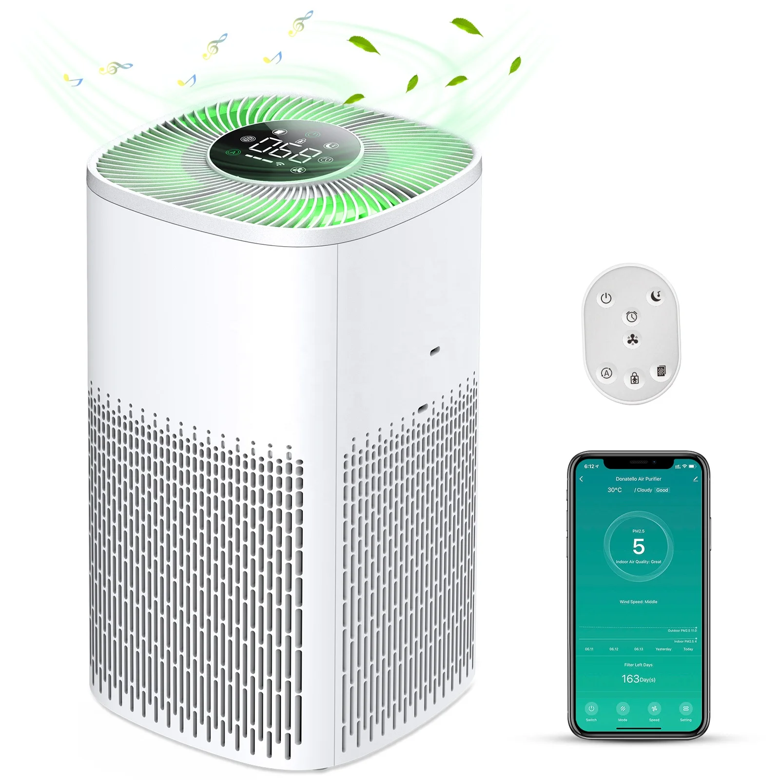 2023 Air Purifier 4 Pro Cleaner Smart OLED CADR 220m3/h Smartphone APP Air Purifier