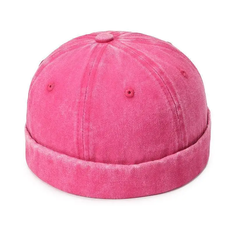 Gorro de rua sem brimless skullies boné de hip hop chapéus masculinos de cor sólida chapéu de docker portátil vintage chapéus unisex chapéu de