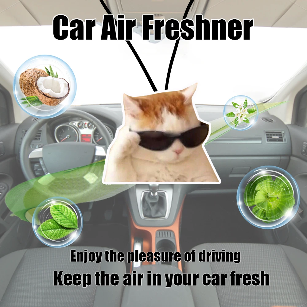 Sunglasses Cat Air Freshener: Freshness & Trendiness On - board