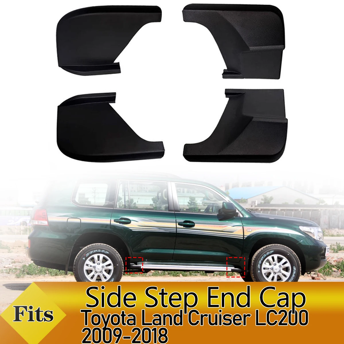 Tampa de Acabamento do Estribo Lateral para Toyota Land Cruiser LC200 2009-2018