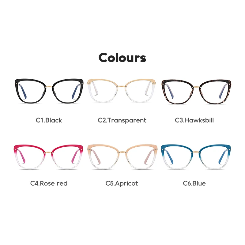 Anti Blue Light Blocking Women\'s Square Glasses Frame Fashion TR90 Radiation Protection Eyeglasses Transparent Eyewear 2076