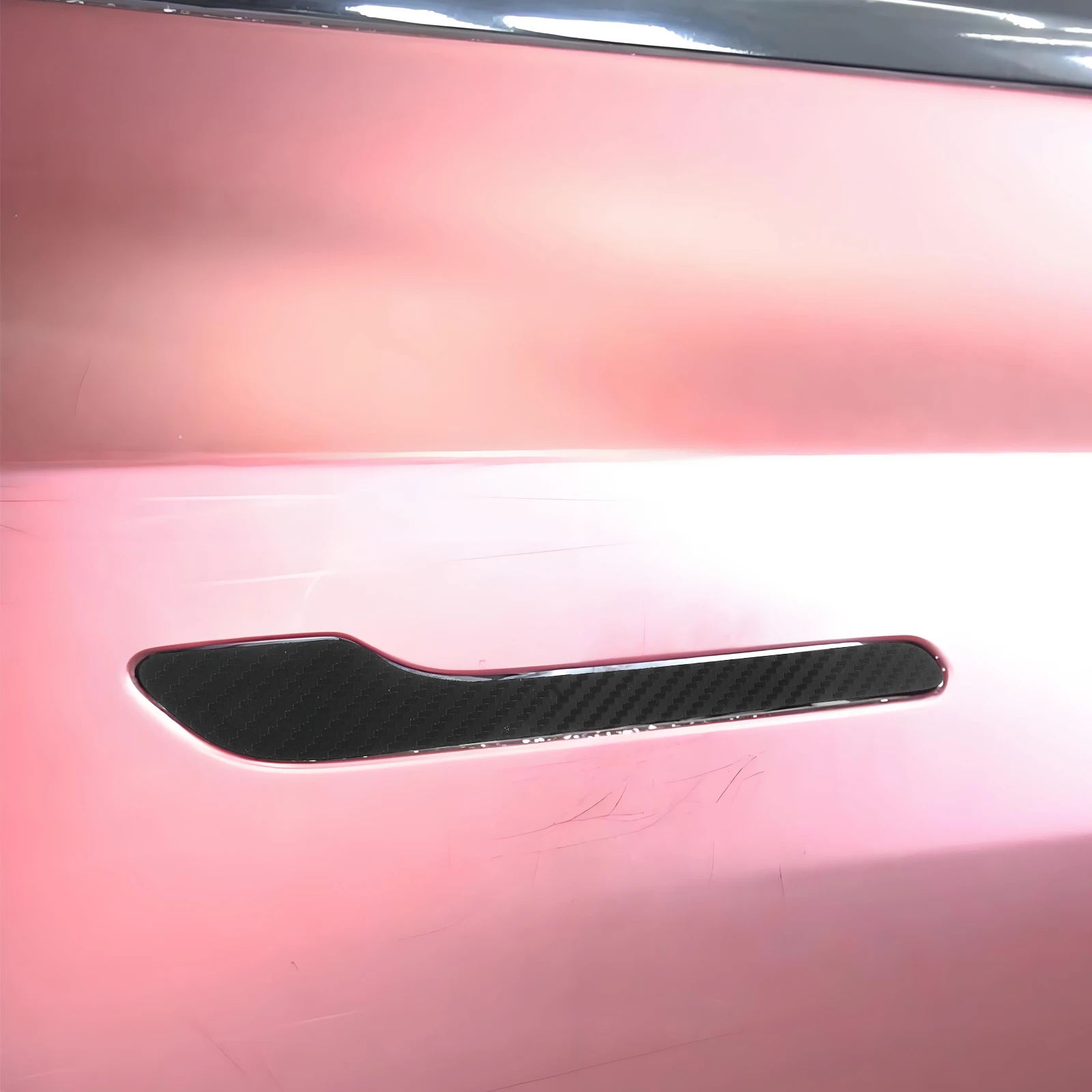

4Pcs 3 Y Door H Covers Carbon Car Door Protector Edge Guards Fiber Sticker Decorative Edge Guards TPU Material Precise