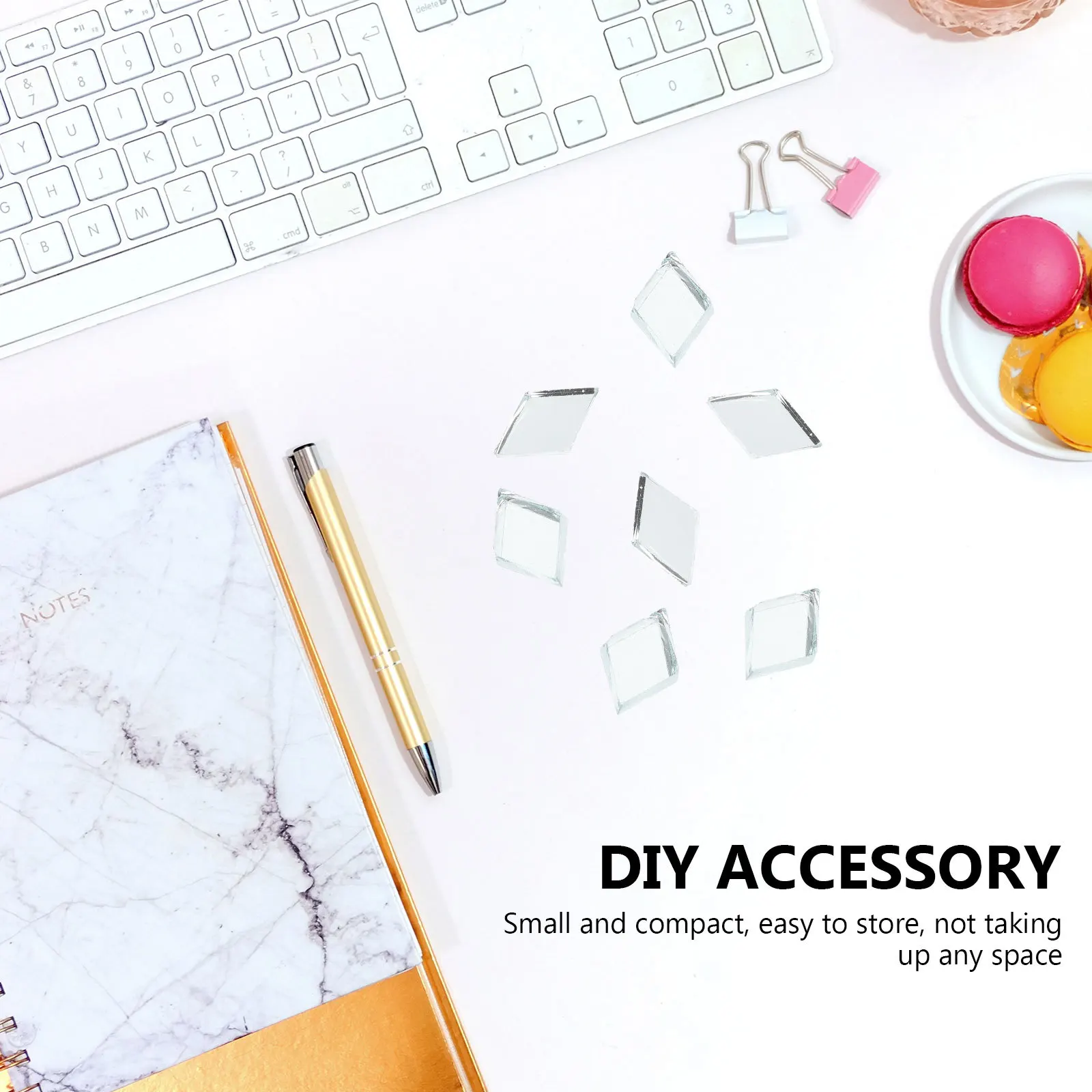 

Diamond Shape Mirror Pieces Creative Glass Mosaics DIY Craft Material Decorative Tiles for Art Modeling Parent Activities