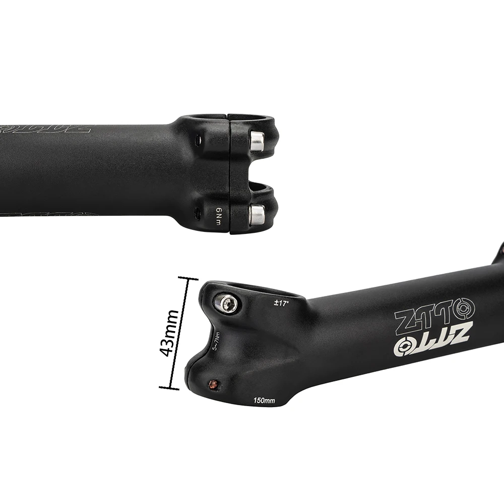 ZTTO 130/140/150mm MTB Bike Long Stem Riser 7 Degree 12Degree 17 Degree Handlebar Extender 31.8mm Stem Bicycle Power Parts Riser view 4