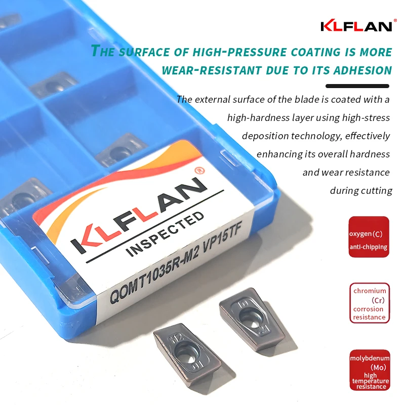 CNC vierkante schouderfrezen wisselplaten QOMT0830R-M2 QOMT1035R-M2 QOMT1342R-M2 QOMT1342R-M2 QOMT1651R-M2 QOMT1856R-M2 QOMT2062R-M2