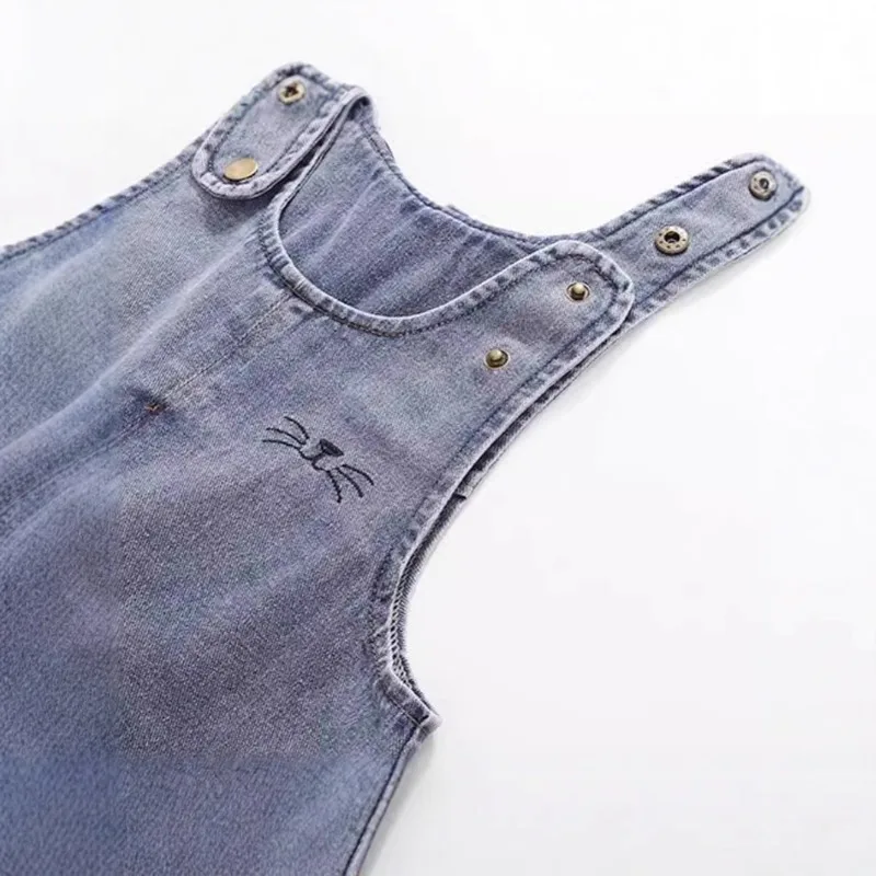 Spring Autumn Children Clothing Pants Suspender Denim Shorts Baby Suspender Denim Jumpsuit Boys Girls Kids Fashion Cartoon Pants view 5