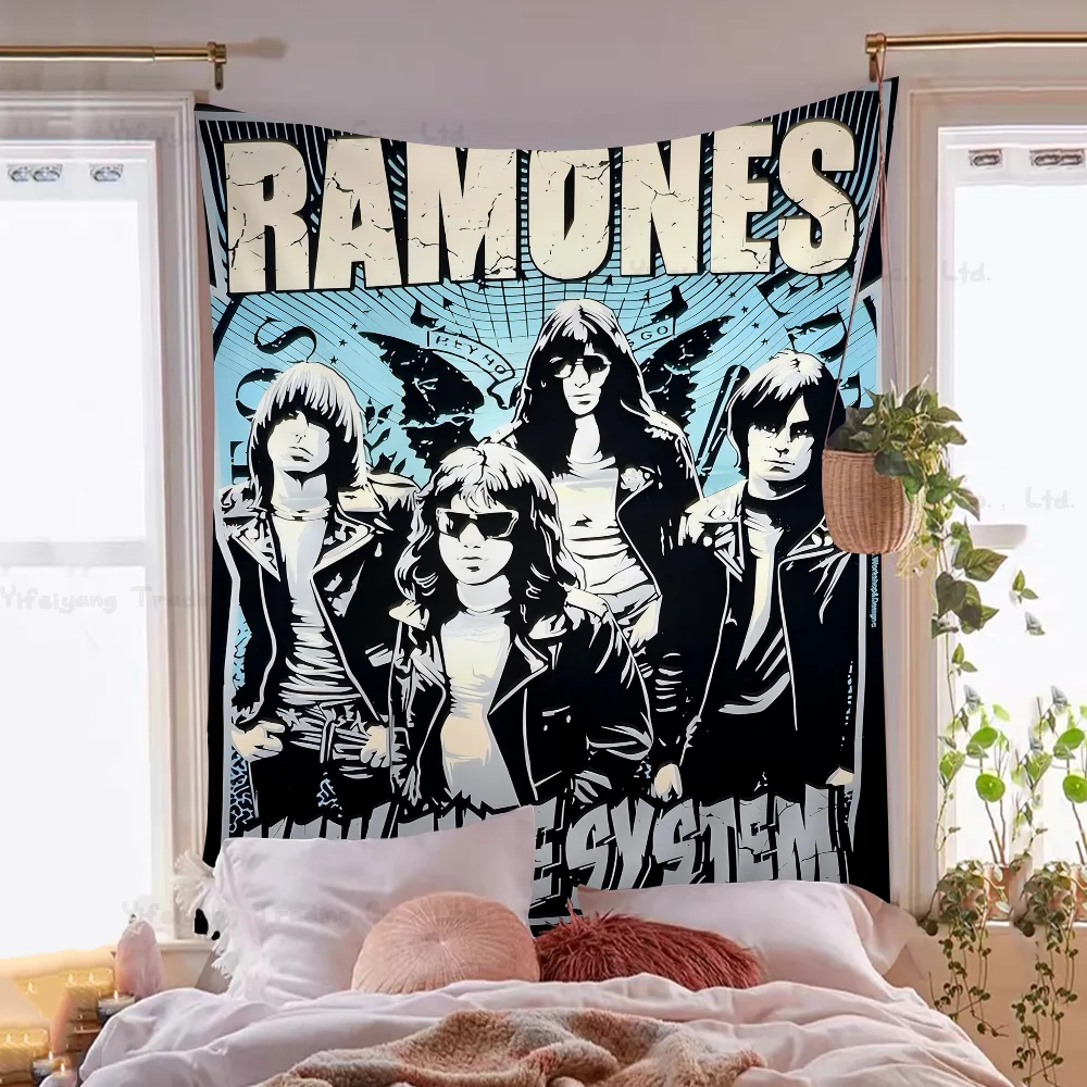 Rock Band Ramones DIY Wall Tapestry Hanging Tarot Hippie Wall Rugs Dorm Home Decor