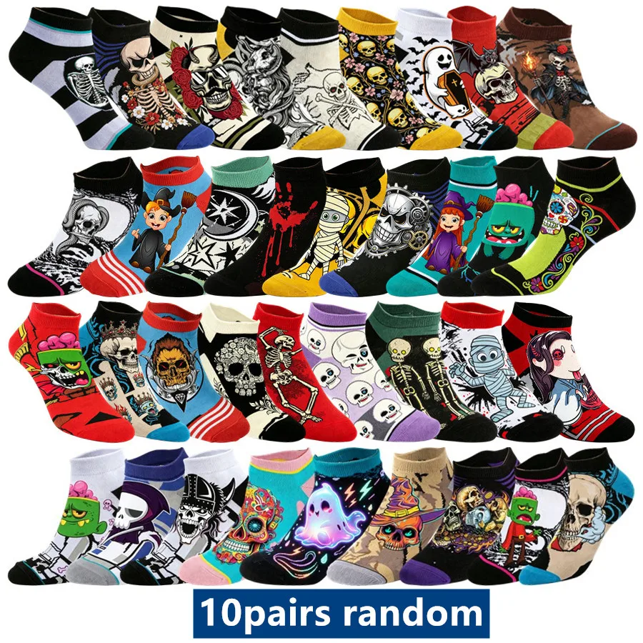 10 Paar zufällige Unisex Anime Cartoon Street Socken Hip Hop Neuheit Lustige Casual Crew Socken