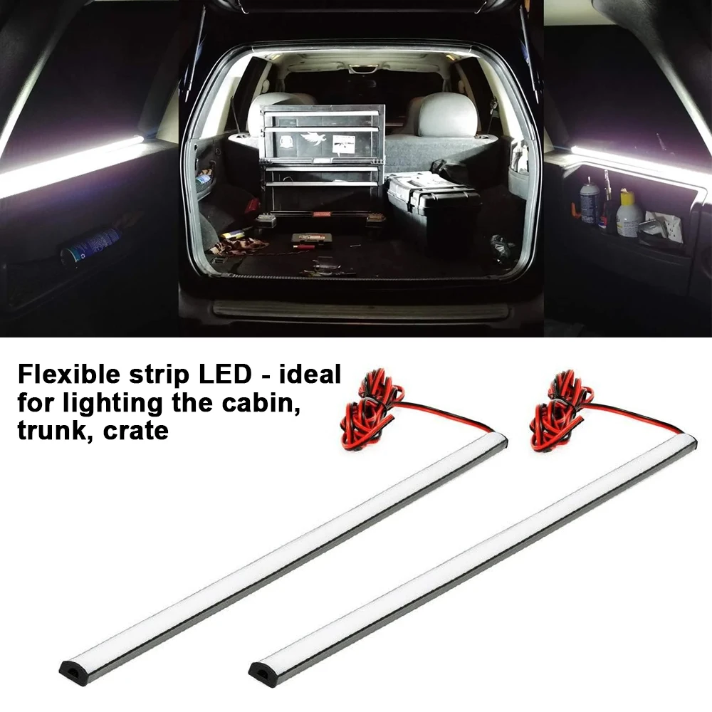 

Гибкая светодиодная лента 12В 25-100 см для освещения багажника, ящика, кабины Водонепроницаемая Супер яркий белый свет