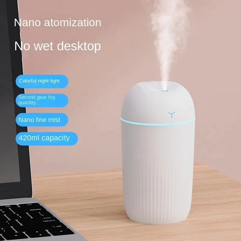420ml Air Humidifier Portable Air Diffuser Aroma Oil Humidifier with LED Night Light Mini Small Big Fogger Ultrasonic Humidifier