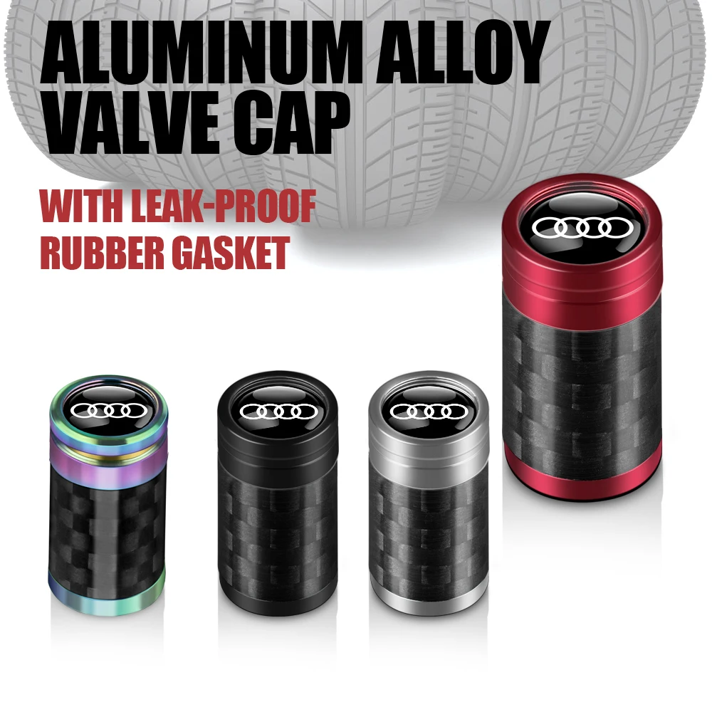 Tapas de válvula de aire para rueda de coche, emblema de 4 piezas para AUDI SLINE A3, A4, B8, 8P, 8V, A6, C7, A5, Q5, B7, B6, B9, Q7, A1, A7, Q3,
