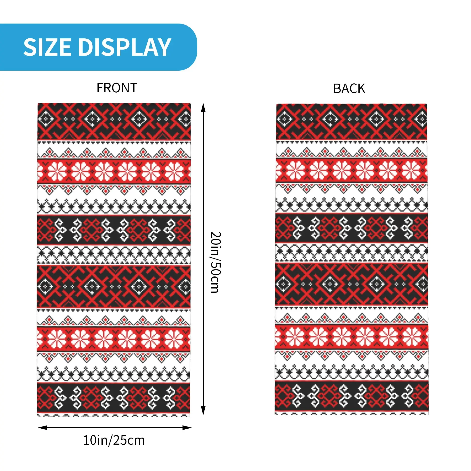 Ukrainian Bright Color Vyshyvanka Leggings and Designs Neck Gaiter UV Face Shield Winter Ukraine Ethnic Bandana Scarf for Hiking