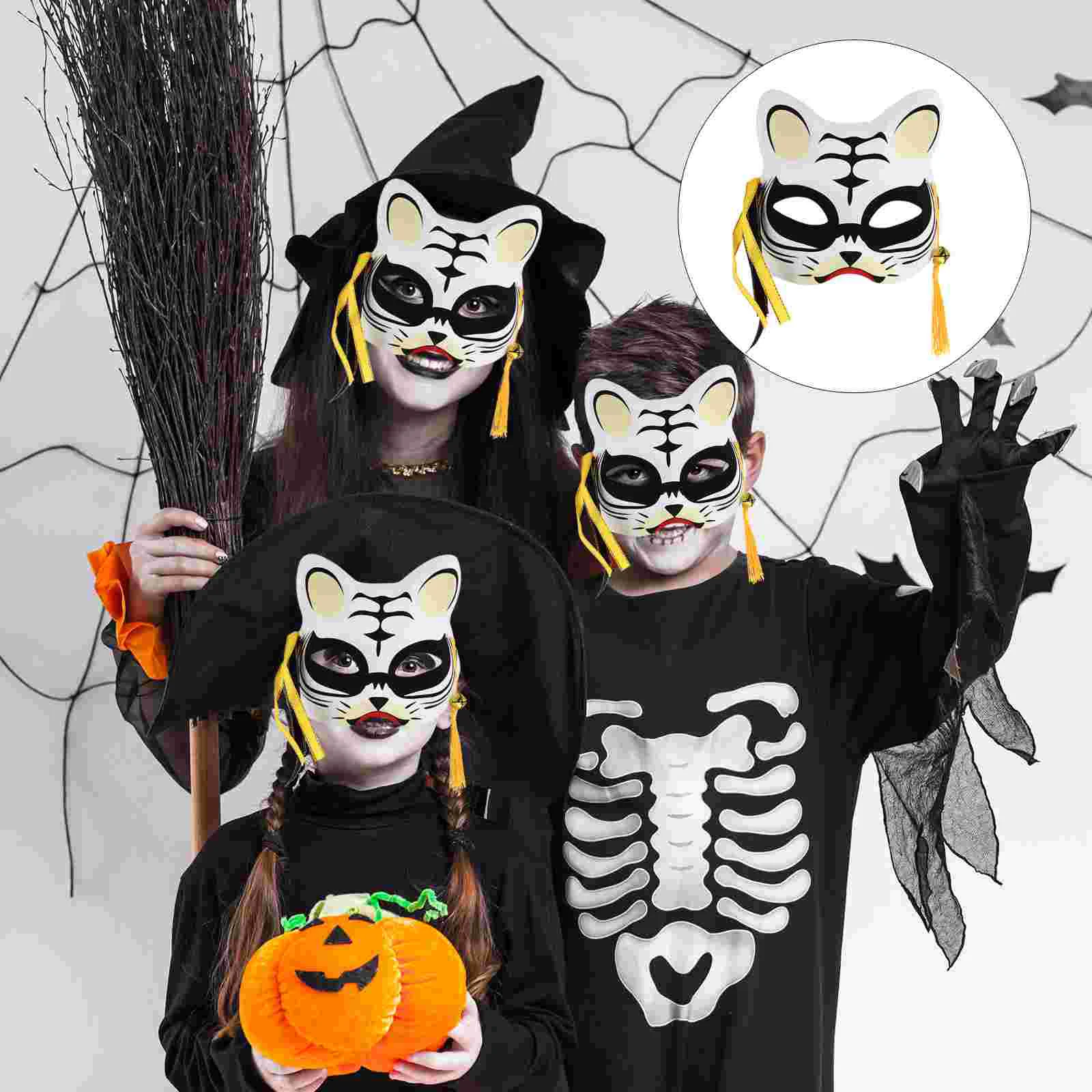 

Tiger Mask Cosplay Halloween Luminous Party Performance Half Face Glowing Plastic
