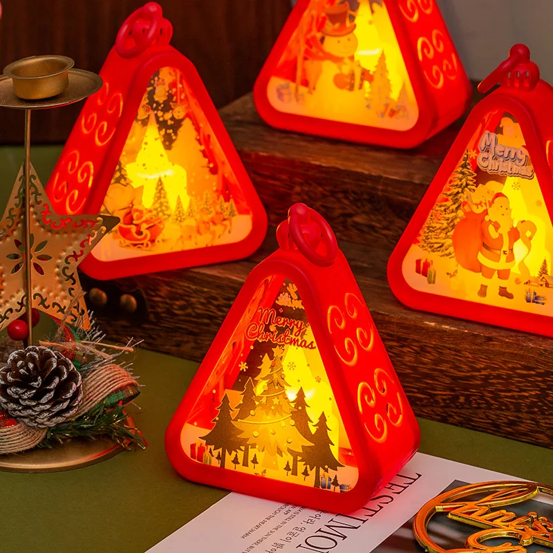레트로 핸드 헬드 랜턴 할로윈 크리스마스 빛나는 장식 파티 장식 축제 선물 가족 친구 Weihnachten 크리스마스