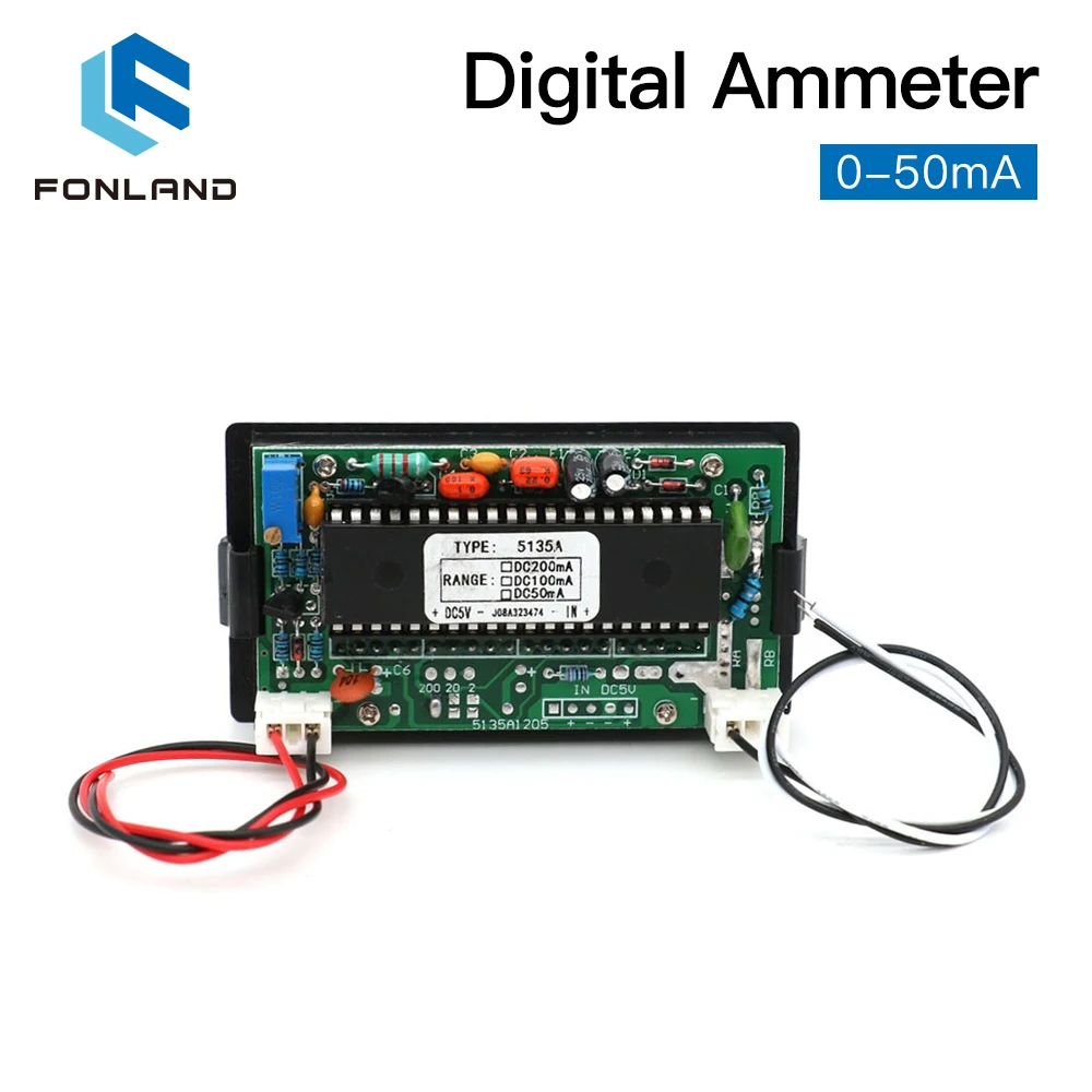 FONLAND 50mA LED Amperímetro Digital DC 0-50mA Analógico Amp Painel Medidor de Corrente para Máquina de Corte e Gravação a Laser CO2