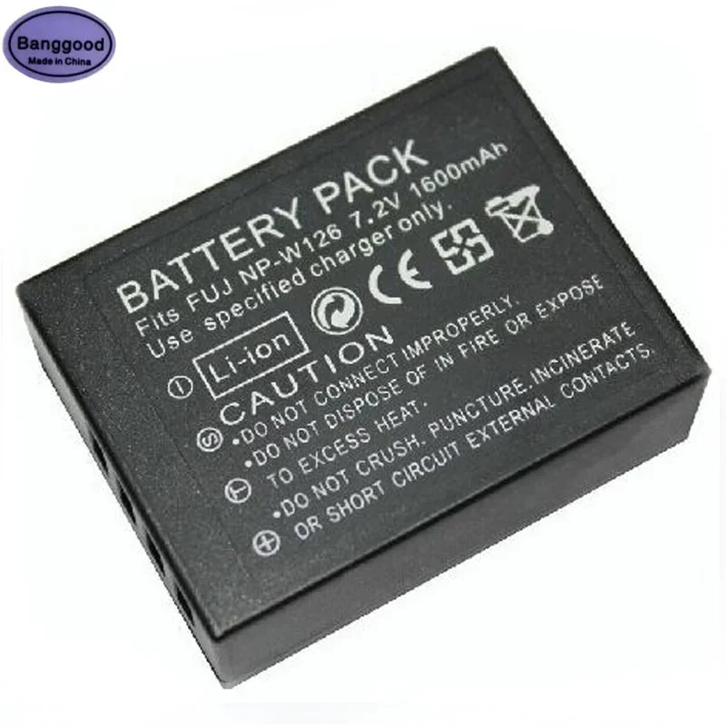 

7.2V 1600mAh NP-W126 NP W126 Camera Battery Pack For Fujifilm NP-W126S FinePix HS30EXR HS33EXR HS50EXR X-A1 X-E1 X-E2 X-M1 X-Pro