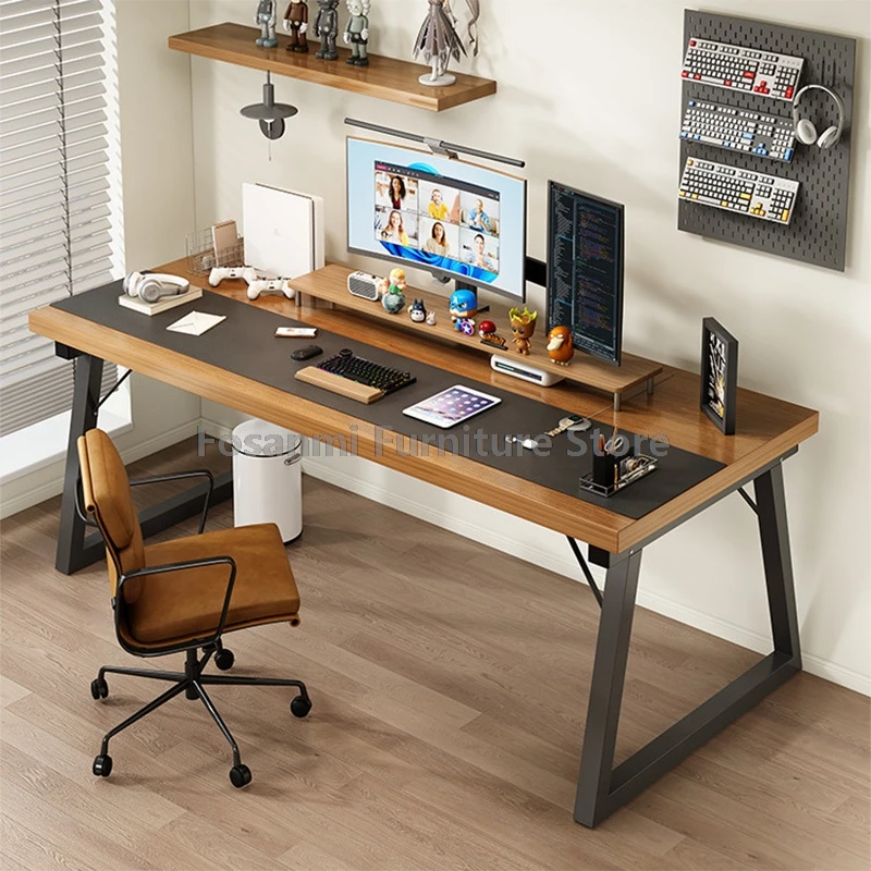 

Home Office Gaming Working Desk and Chair Set Modern Rectangular Desk with Mesh Chair Simple Computer Table Chair Sets Furniture