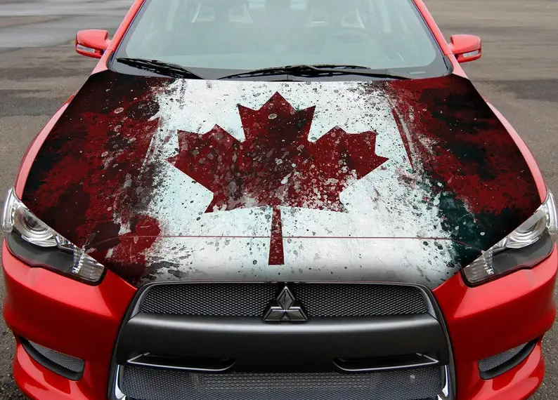 Car Hood Decal, Vinyl, Sticker, Graphic, Wrap Decal, Truck Decal, Truck Graphic, Bonnet Decal, Skull, F150, Canadian Flag