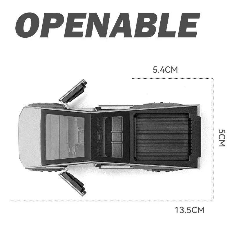 1:36 Tesla Cybertruck Alloy Car Model Diecasts Vehicles Toy Cars Sound Light Pickup Truck Kid Children  Essential Ornaments