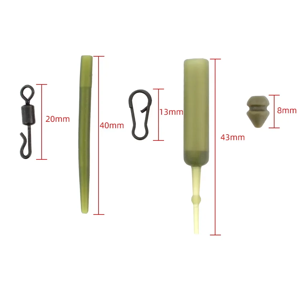 10ชุดอุปกรณ์ตกปลาคาร์พเบ็ดตกปลาแบบหมุนได้อุปกรณ์ตกปลา