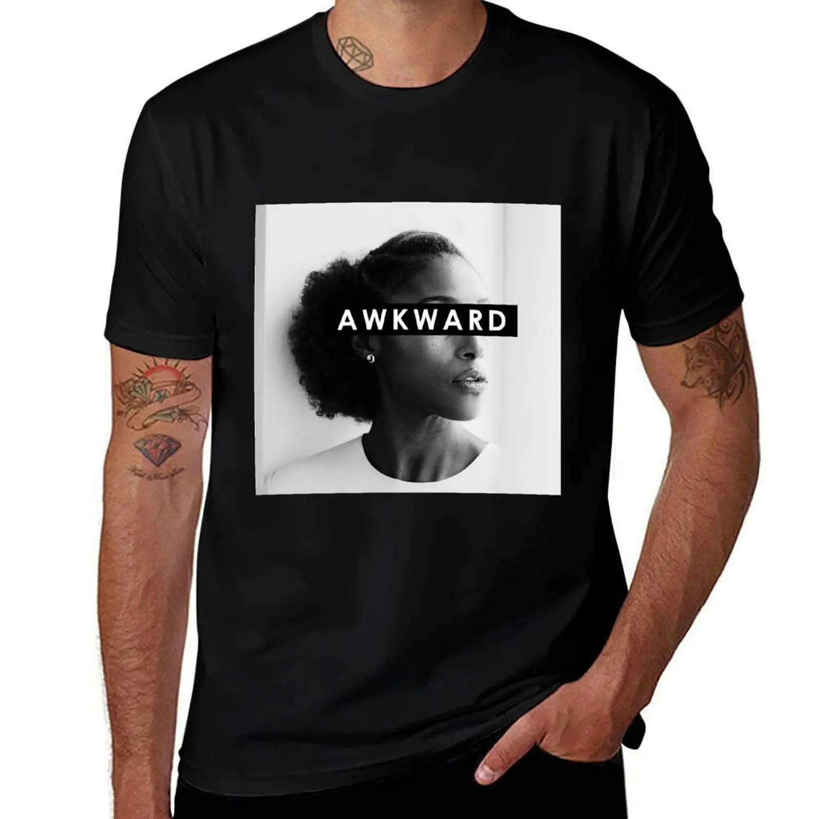 Awkward Blk Girl T-Shirt man t shirts for men casual T-Shirt