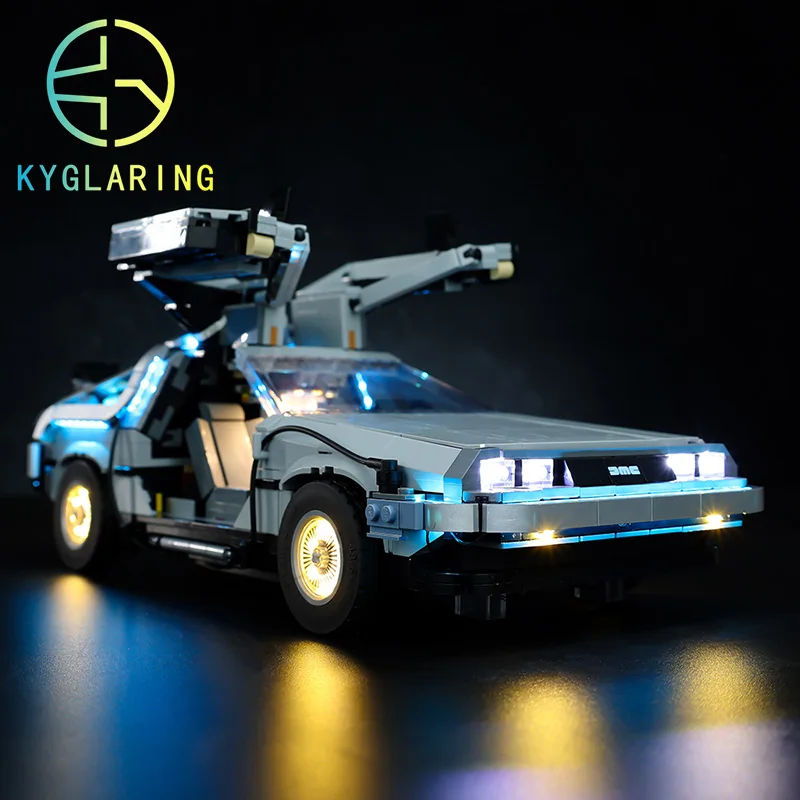 Kyglaring Led Lighting Set DIY Toys for Creator Delorean 10300 Back to the Future Time Machine(Only Light Included)