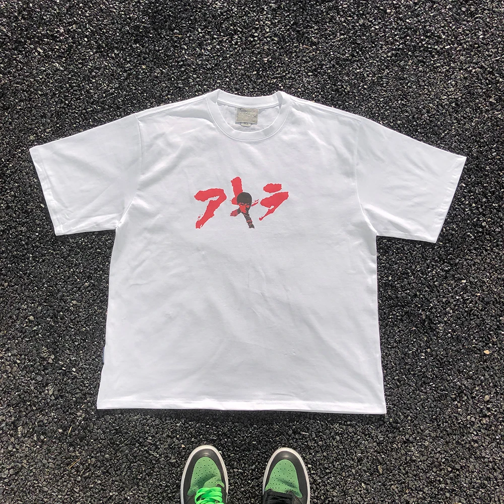 Heavily Weighted 260G Akira Back T-Shirt Unisex Short Sleeve Loose Fit Comfortable Casual Top for Men And Women