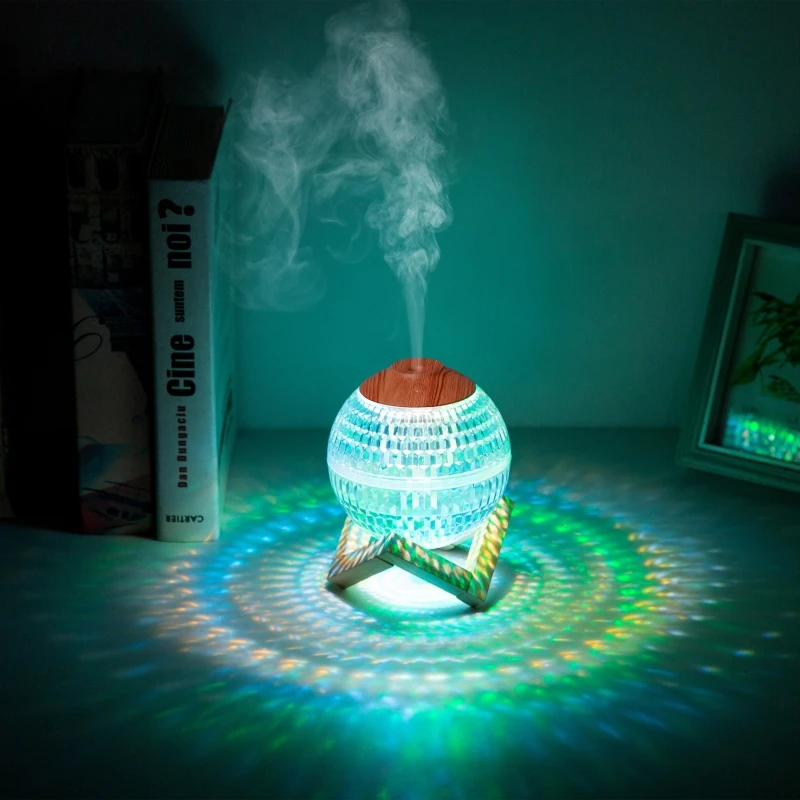 Crystal Ball Air Humidifier with Colorful Night Light Home Silent Air Freshener 350ML Desktop USB Ultrasonic Water Mist Atomizer