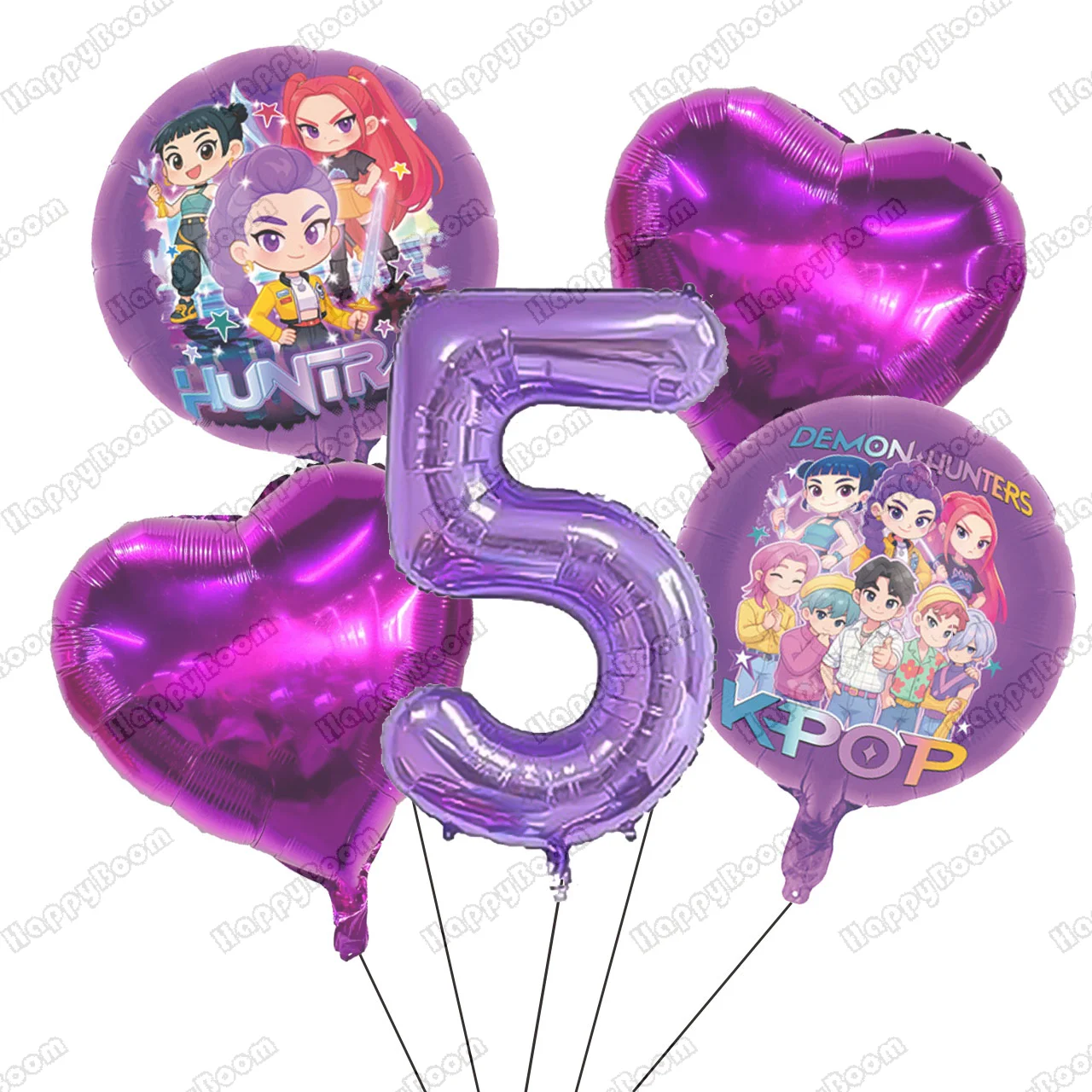 Kpop شيطان الصيادين الأطفال حفلة عيد ميلاد الديكور الكرة عدد أرقام 1-9 بالون مجموعة استحمام الطفل لوازم الحفلات هدية لعبة #2