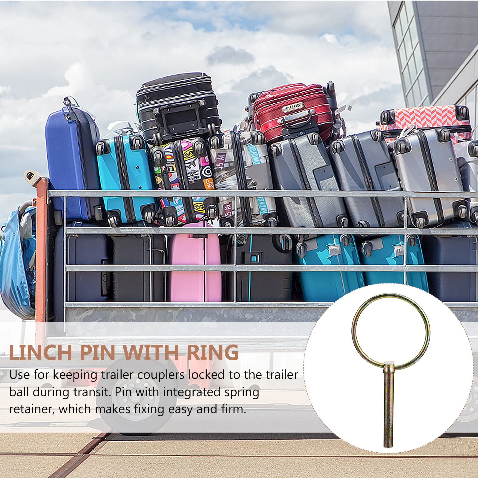 

10Pcs Lynch Pin Ring Spring Locked Heavy Duty Zinc Coated Trailer Hitch Lock for Farm Tractors Lawn Garden Trailer Equipment