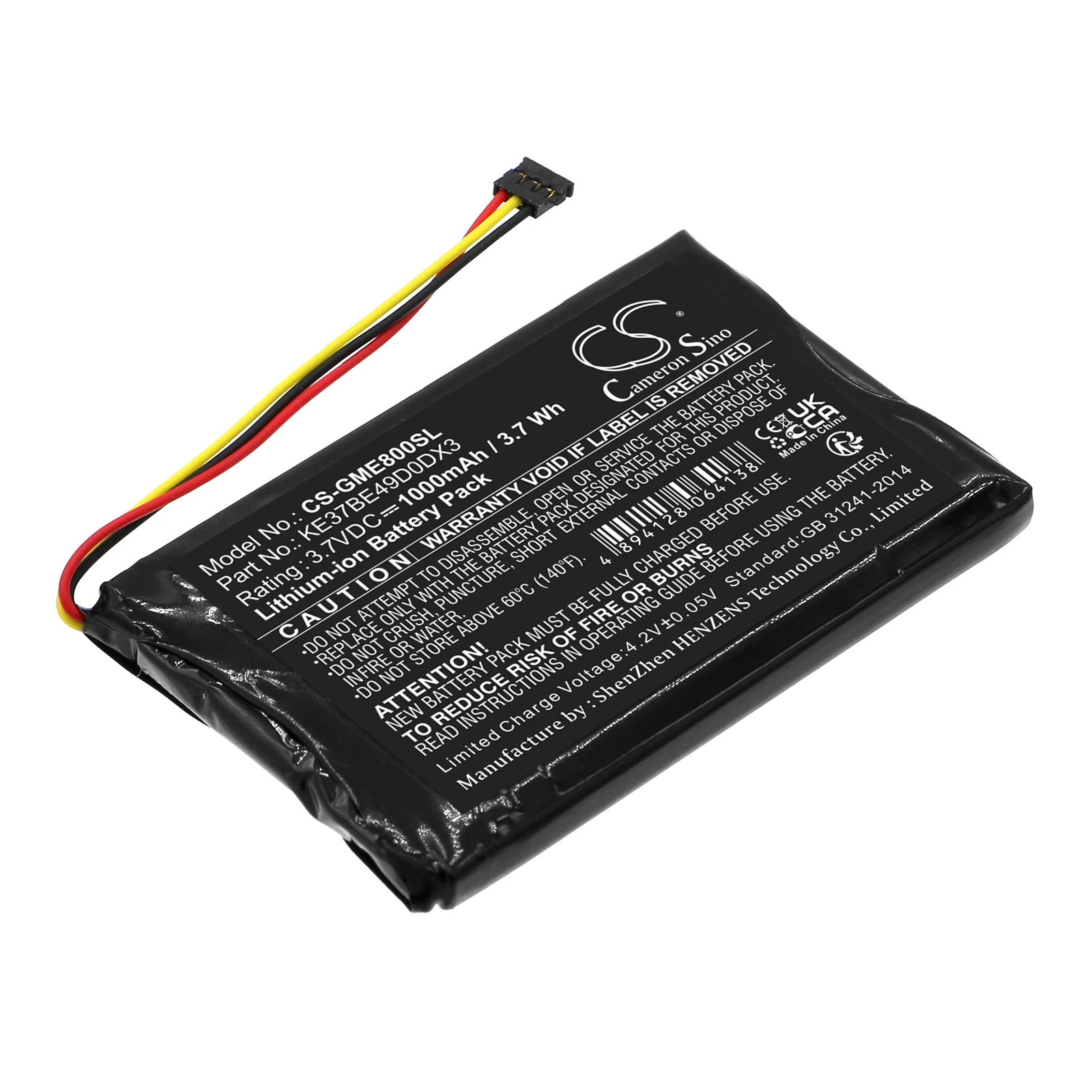 

Li-ion GPS, Navigator Battery for Garmin, 3.7V, 1000mAh, Compatible Models: Edge 800, Edge 810(Part No:KE37BE49D0DX3)
