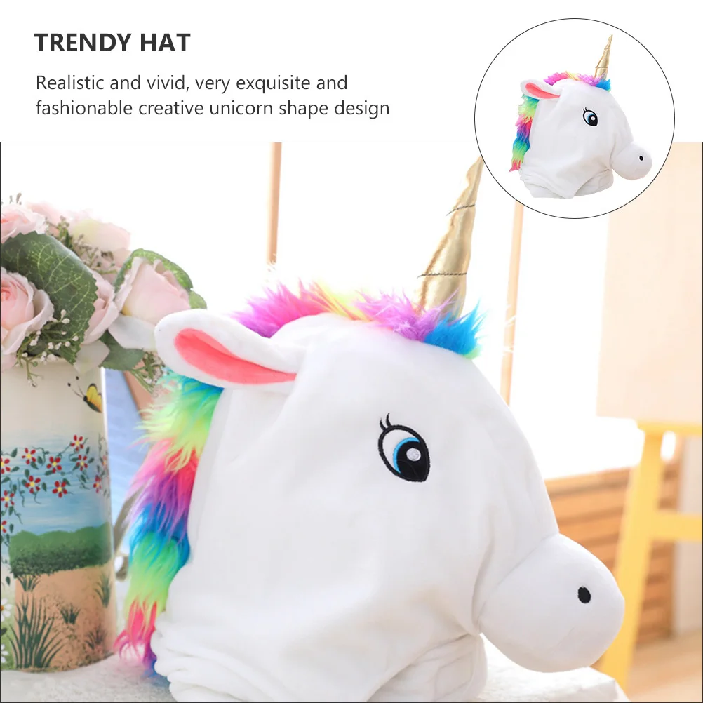 Couvre-chef licorne confortable, forme créative, casquette de fête amusante pour enfants, accessoire de déguisement réglable, Style accrocheur, 1 pièce