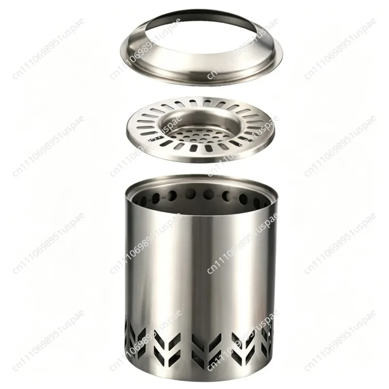 Outdoor Stainless Steel Smokeless Wood Burning Stove Portable Camping Fire Pit for Patio Courtyard Heating