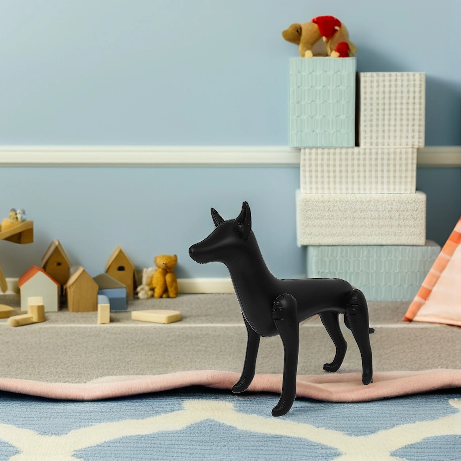 

Pet Clothing Realistic Soft PVC Inflatable Dog Model Display Stand Photo Props Toys Holiday Outfits Mannequin Clothes