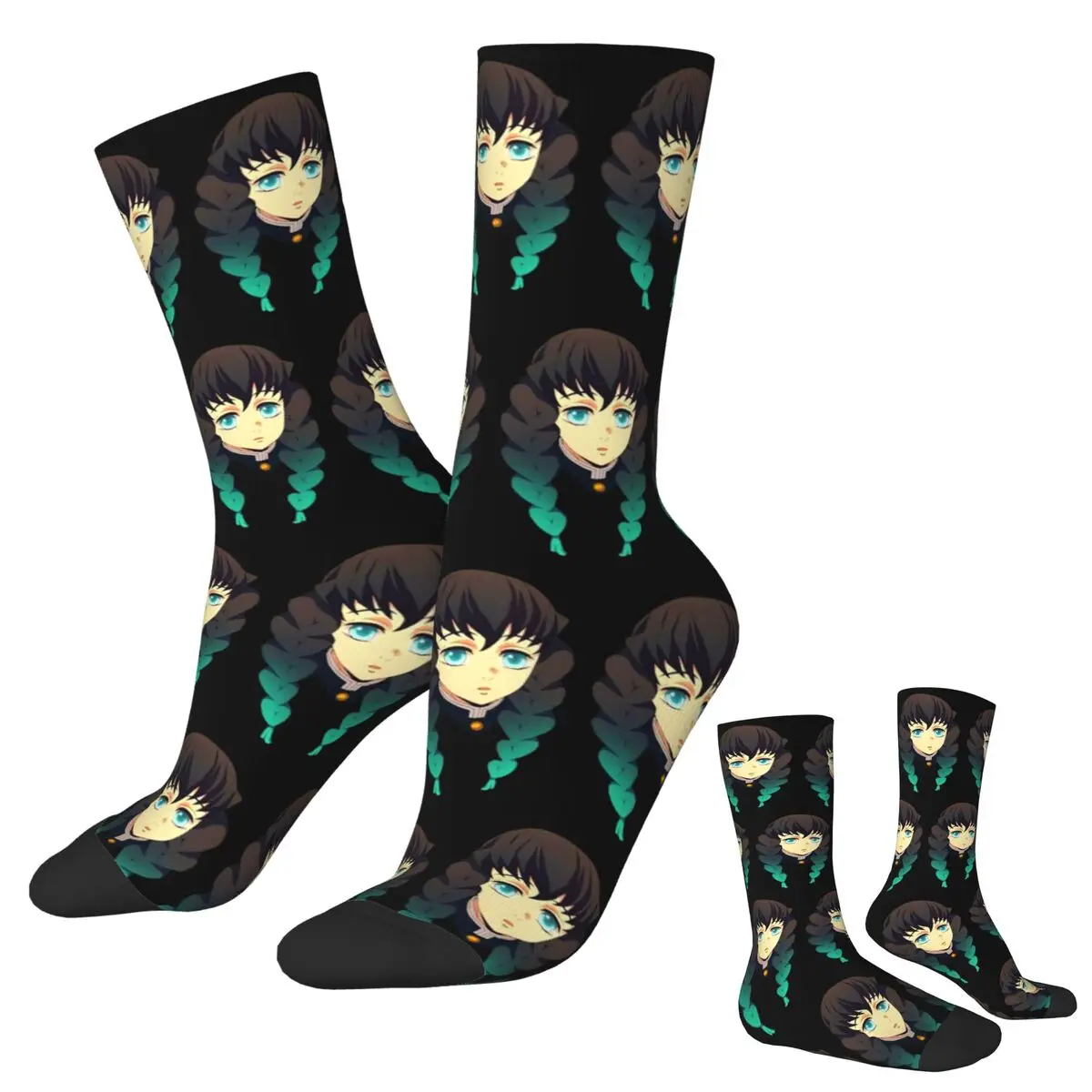 

Носки Muichiro Tokito, чулки высокого качества в стиле Харадзюку, всесезонные длинные носки, аксессуары для унисекс, рождественские подарки