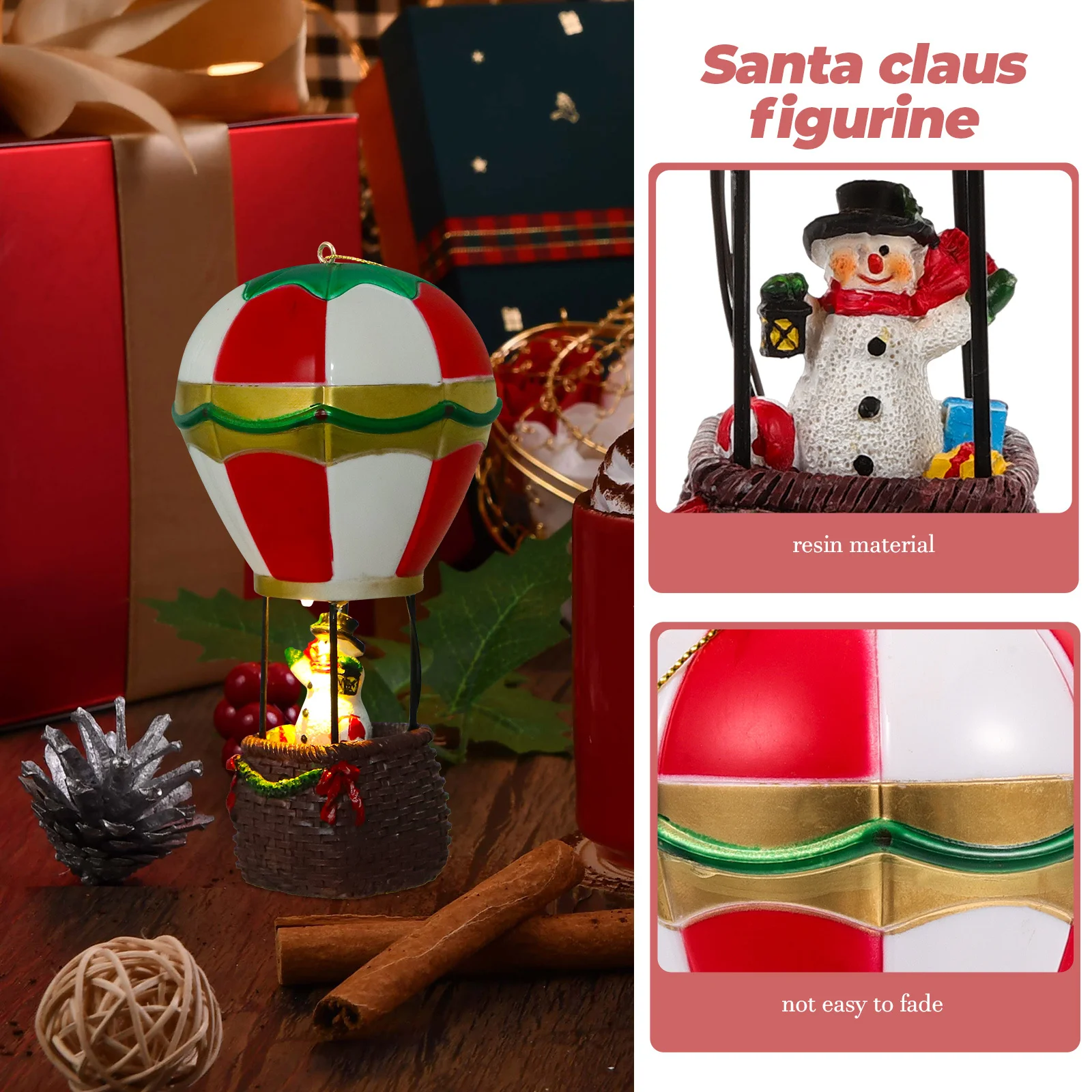 

Christmas Resin Santa Claus Statue Night Light Decorative Xmas Tabletop Ornament Festival Light Xmas Santa Claus Adornment