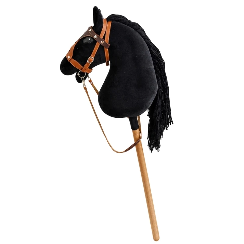 DXAE Hobby Horse Role Play Prop with Plush Head and Attached Reins