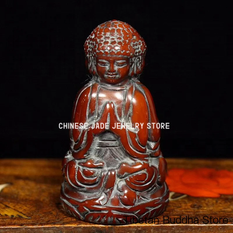 Antique Collection: Patinaed Yak Horn Carved Three-Faced Buddha Guanyin Pendant, Miscellaneous Antiques, Antique Imitation Ox Ho