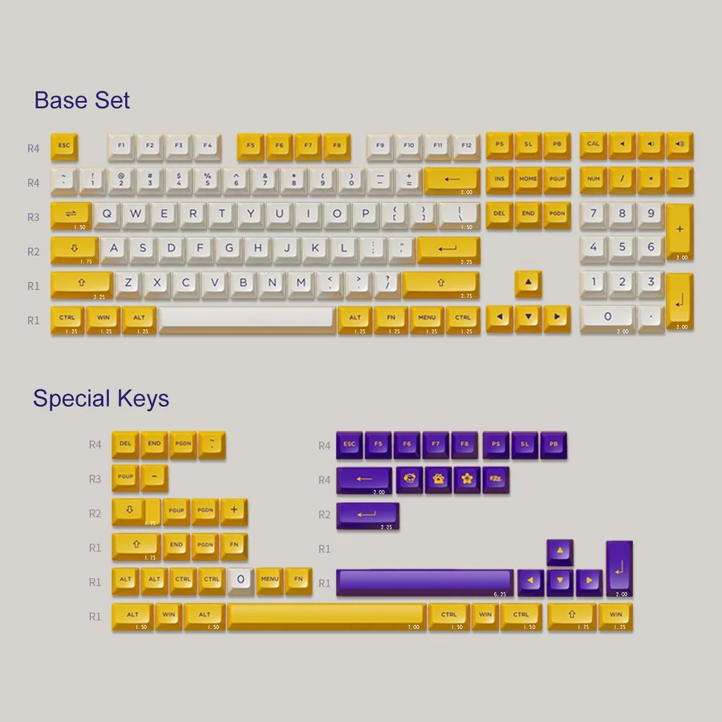 Akko Los Angeles Themed Keycap Set 158-Key ASA Profile Full Keycaps PBT Double-shot for Mechanical Keyboards with Collection Box