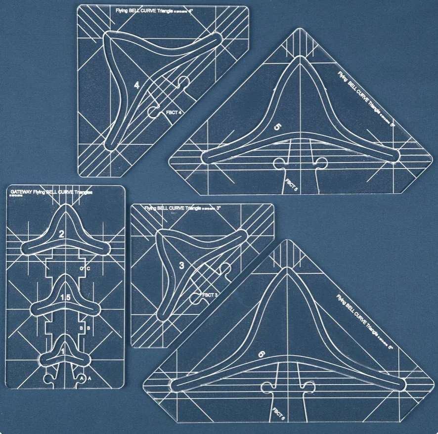 

Набор из 5 шаблонов для бытовой швейной машины с летающим колокольчиком и кривыми треугольниками # FBCT-5 #1 набор = 5 шт.