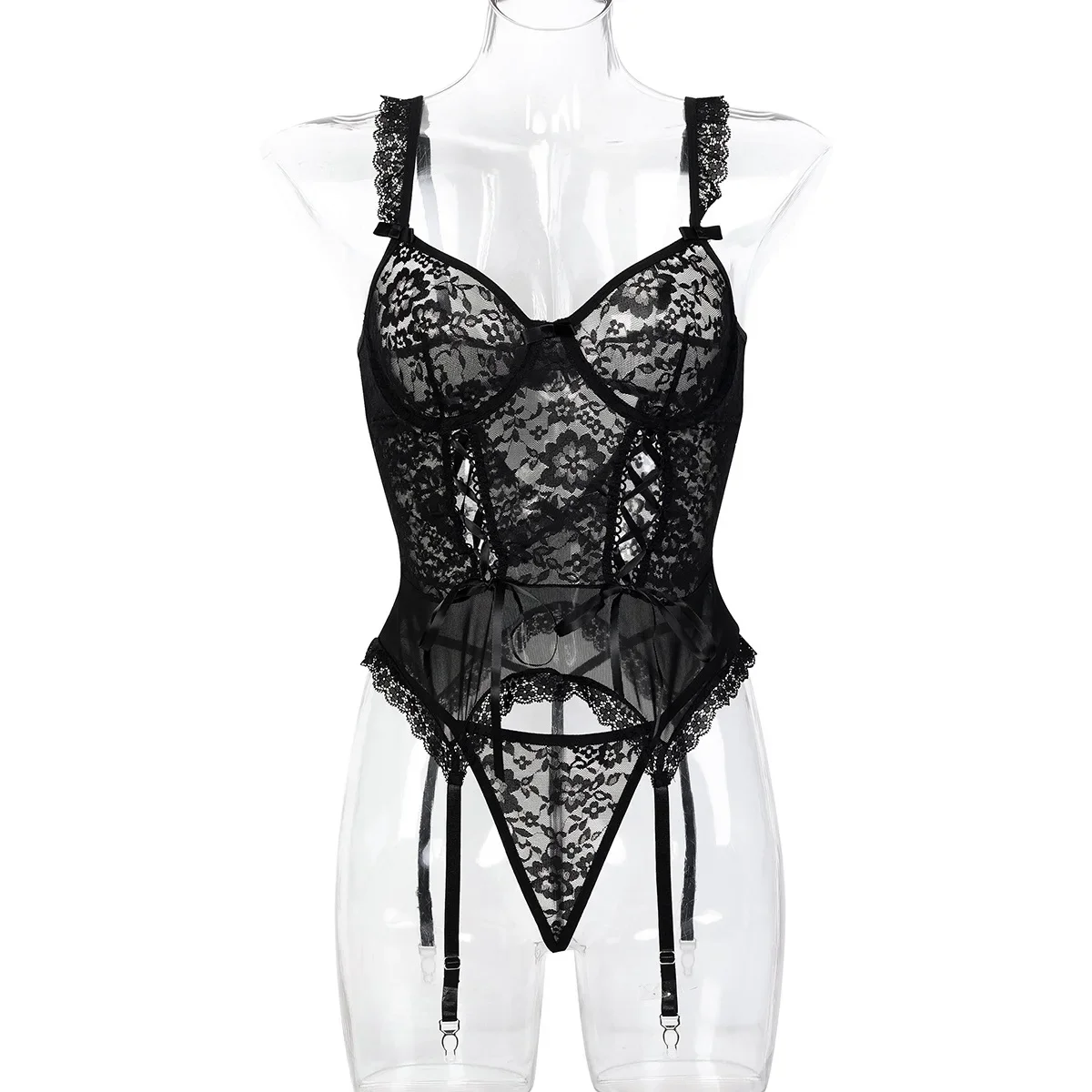 

Sexy Lace Exotic Set Women See Through Thin Lingerie Bra Set Elegant Micro Bikini Thong Underwear Exotic Apparel