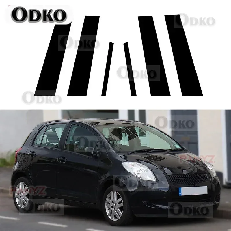 

6Pcs for Toyota Yaris XP90 5-Door Hatchback 2006-2011 Door Window Pillar Posts Trim Molding Cover Stickers Accessories