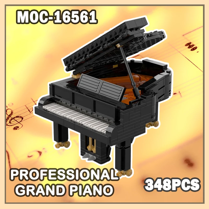 

MOC-16561 Grand Piano Building Block Model Music Instruments Assembly Design Art Exquisite Ornament Valentine's Day Gifts 348PCS