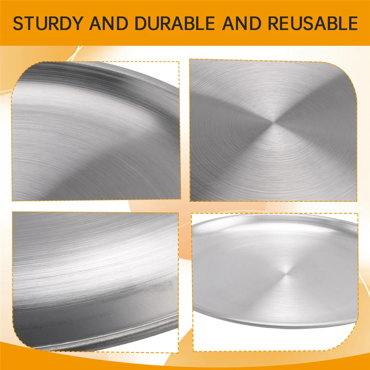 MHWY 14cm Stainless Steel Bone Spitting Dish Silver Shallow Tray Metal Dining Disc Round Plate Dessert Tableware